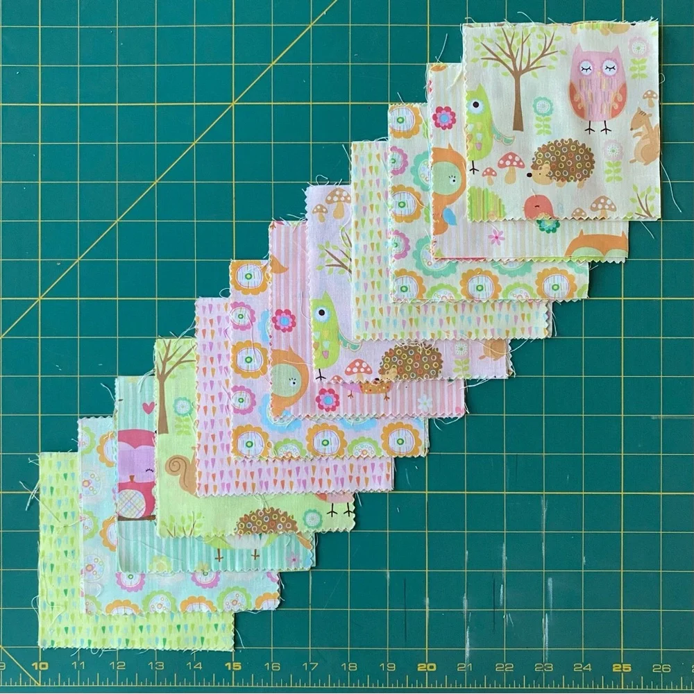 Fabric-(48)-5” squares “Owl & Co” pattern by Riley Blake Designs